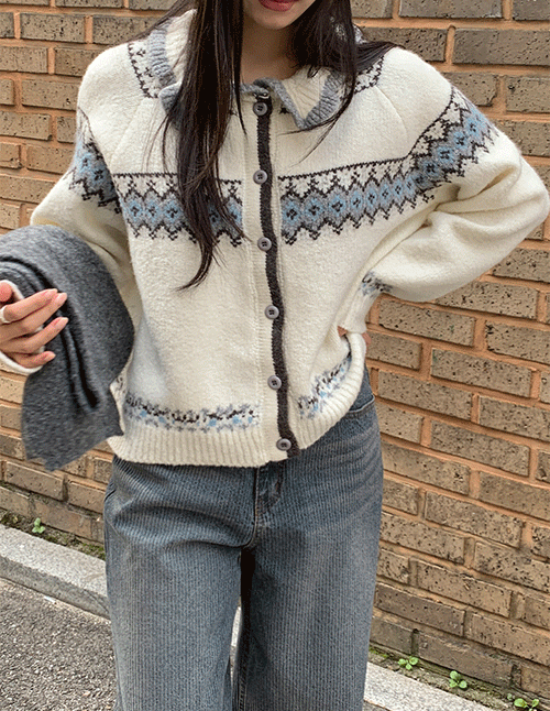 [made/노르딕가디건] [tcd0480] 헤이빌 노르딕 카라 가디건(눈꽃가디건,노르딕가디건,카라가디건,겨울가디건,울가디건,연말룩,노르딕니트,겨울니트)