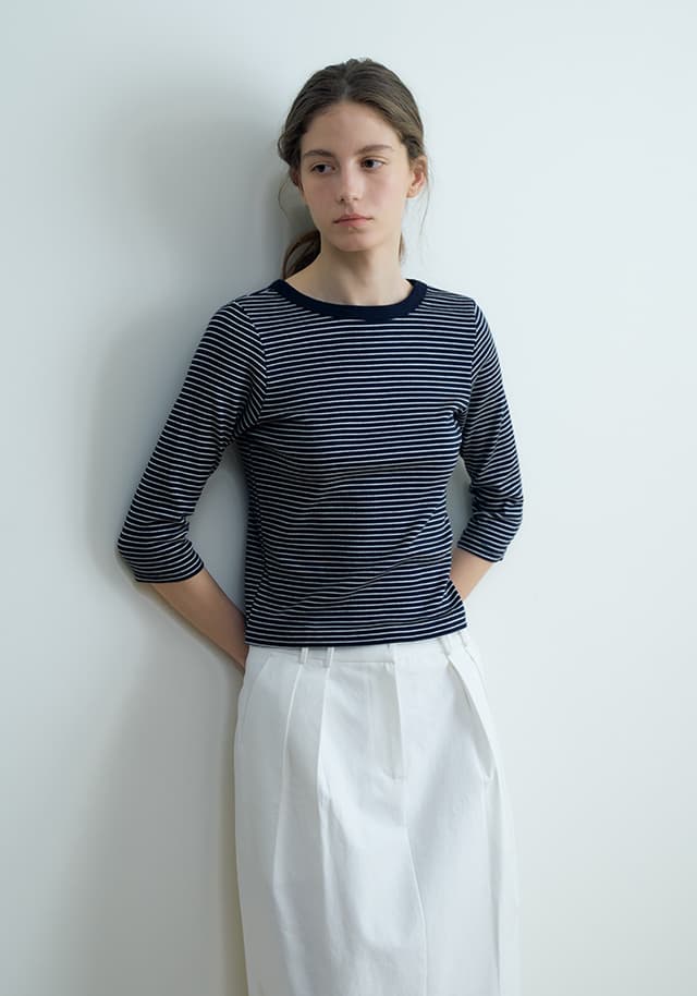 3차 리오더_Stripe Boat Neck T-Shirt_2 Colors